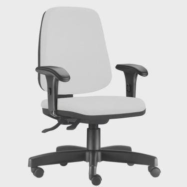 Imagem de Cadeira Giratória Job L02 Diretor Executiva Couro Sintético Branco - Lyam Decor