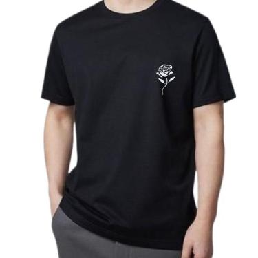 Imagem de Camiseta Streetwear Masculina Logo Rosa Gráfico Básica - Sem marca, Pr
