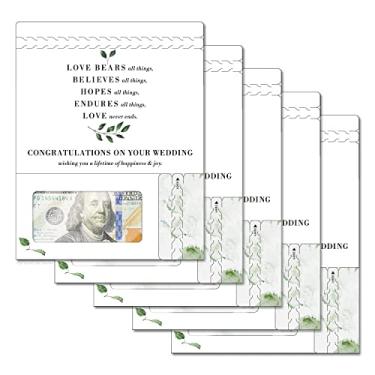 Imagem de ZipGifts Cartão de felicitações | Porta-dinheiro com zíper e janela de plástico transparente para dinheiro, cheque e vale-presente (casamento | Love is Patient | Pacote com 5)