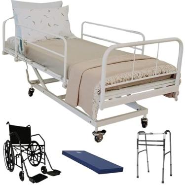 Imagem de Cama Solteiro Motorizada Finasse 3 movimentos + Colchão D33+ Andador+ Cadeira de rodas Manual