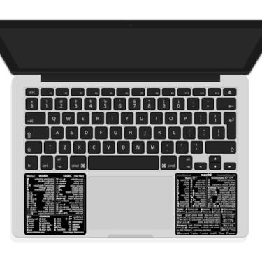 Imagem de SYNERLOGIC Adesivos de atalho de teclado de referência rápida Mac OS (M/Intel) + Word/Excel (para Mac) - para MacBook Air/Pro/iMac/Mac/mini (preto)