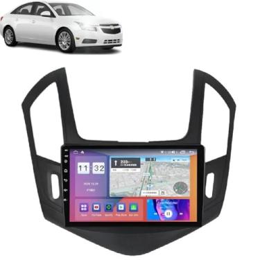 Imagem de Central Multimídia Android para Chevrolet Cruze 2011-2016, 2GB RAM, 32GB, Tela Touch, GPS, Wi-Fi, Carplay, Android Auto, Moldura Preto Fosco