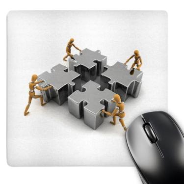 Imagem de 3dRose Mouse pad LLC 20 x 20 x 0,25 polegadas, manequins de madeira empurrando peças de quebra-cabeça juntos trabalho em equipe trabalho em equipe sucesso vencedor negócios (mp_155102_1)