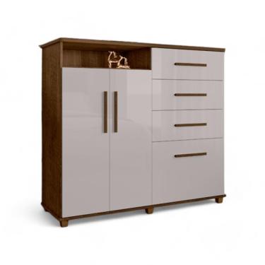 Imagem de Cômoda 04 Gavetas E 02 Portas Helena Malbec E Off White
