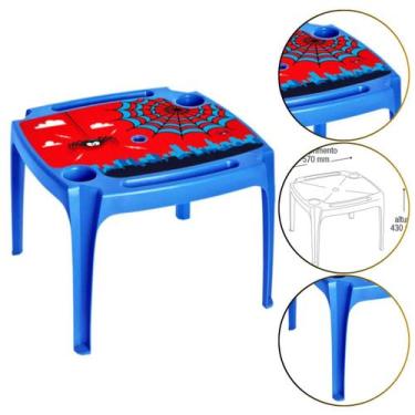 Imagem de Mesinha Mesa Infantil Com Porta Copos Homem Aranha Cor Azul - Arqplast