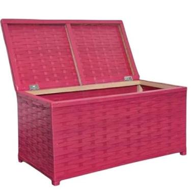 Imagem de Baú Horizontal Organizador de Brinquedos 45L – Caixa Cesto em Fibra Sintética com Fita 60x30x30 cm(rosa pink)
