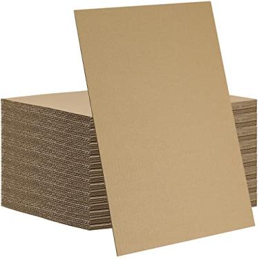 Imagem de PINGEUI 50 Folhas De Papelão Ondulado 11 X 14 Polegadas, 1/8" Espessura, Kraft Marrom Para Embalagem, Envio Pelo Correio E Artesanato