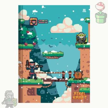 Imagem de Caderno Pixel Kraft capa dura 80 folhas - Animativa