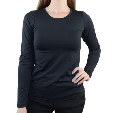 Imagem de Camiseta Feminina Lezi Térmica Gola Redonda Preta - 5000765