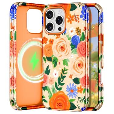 Imagem de Btscase Capa para iPhone 16 Pro Max [compatível com Magsafe] [proteção contra quedas de nível militar] Capa de telefone magnética à prova de choque fina antiarranhões suave ao toque TPU à prova de