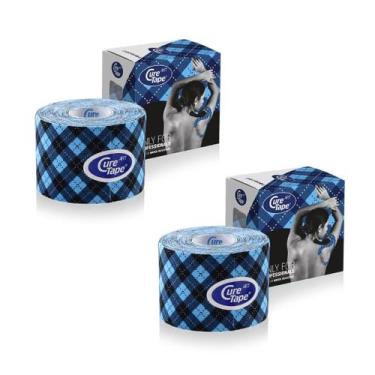 Imagem de Kit 2 Rolos Bandagem CureTape Tipo Kinesio Taping para Fisioterapia e 