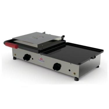 Imagem de Chapa Sanduicheira Dupla Elétrica Progás Inox com Prensa PR-700ENEW 12