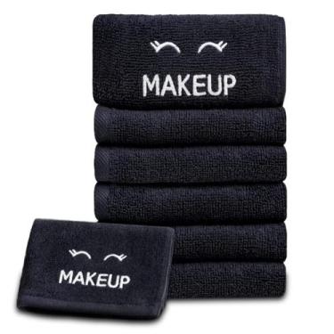 Imagem de Toalhas de maquiagem brancas clássicas, pretas, luxuosas, algodão ultr