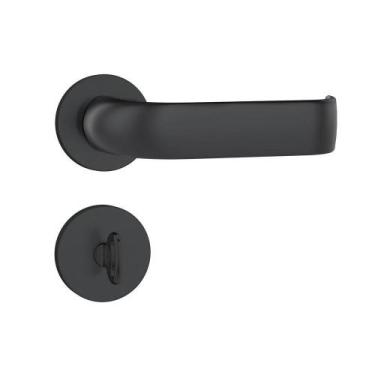 Imagem de Fechadura 823-39 Banheiro Roseta Redonda Stam Preto - STAM METALÚRGICA