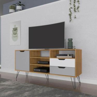 Imagem de Rack Estocolmo Para Tvs De Até 60" Com Pés De Madeira - ARTELY