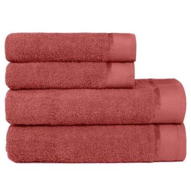 Imagem de Jogo De Toalha Banhão 4 Peças Eleganz Lmpeter Terracota - LM PETER