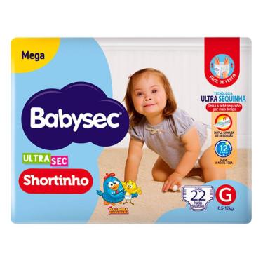 Imagem de Fralda Babysec Ultrasec Shortinho Mega Tamanho G 22 Unidades Descartáveis
