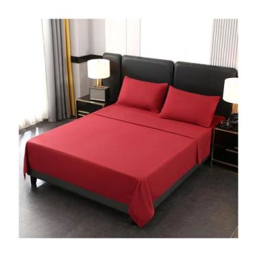 Imagem de Conjunto de lençóis de algodão e poliéster 144 fios, 1,5 quadrados - L