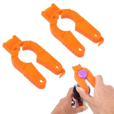 Imagem de Pacote com 2 abridores de garrafas e latas Xindojuz para idosos e idosos, abridor de tampa de garrafa de água de plástico para mãos artríticas, torção de mão, sopa com aba de puxar, abridor de tampa