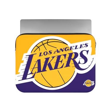 Imagem de FOCO NBA Official 38.1 cm Colorblock logotipo principal zíper laptop computador bolsa manga bolsa (Los Angeles Lakers)