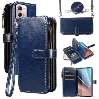 Imagem de Asuwish Capa de telefone para Motorola Moto G Stylus 4G 2023 capa com protetor de tela de vidro temperado e cordão com zíper carteira porta-cartão suporte acessórios para celular GStylus XT2317-1