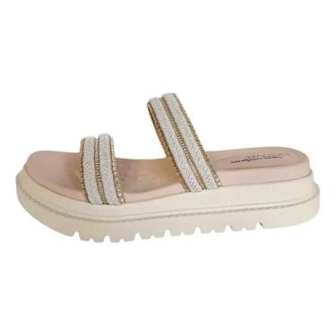 Imagem de Tamanco Modare Plataforma Leve Tira Tramada, 36, Branco off