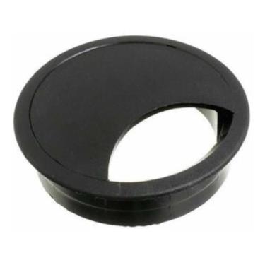 Imagem de Acabamento Passa Fio Mesa Computador Preto 46mm Kit 04 Pçs - Lianlegra