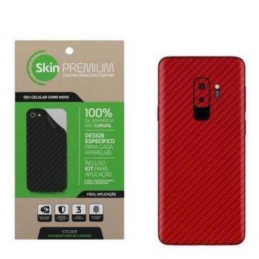 Imagem de Skin Premium - Fibra De Carbono Samsung Galaxy S9 Plus, Vermelho