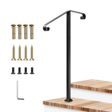 Imagem de Corrimão VIVOSUN 55x99 cm 2 degraus em ferro forjado preto