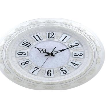 Imagem de Relogio Parede Borda Trabalhada Branco 50.8X50.8Cm Arabico