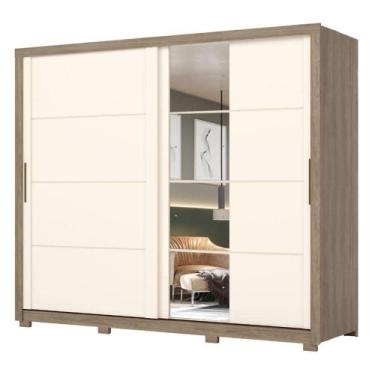 Imagem de Guarda Roupas Casal 2 Portas De Correr Com Espelho 4 Gavetas Lirio Cas