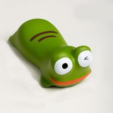 Imagem de Suporte de descanso de pulso para mouse pad bonito ergonômico tapete de apoio confortável para cotovelo adequado para digitação e jogos - sapo verde