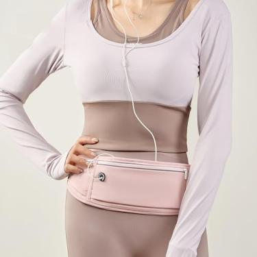 Imagem de Cinto de corrida fino, ajustável, impermeável, para homens, mulheres, esportes, treino, pochete reflexiva, caminhadas, ciclismo, viagem, bolsa de cintura para telefone, dinheiro, chaves, fone de