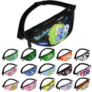 Imagem de Pochete de desenho animado verde engraçado para homens, mulheres e adolescentes – bolsa de cintura gráfica legal com alça ajustável, bolsa de cinto leve para viagens, festivais, corrida, caminhada ou