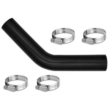 Imagem de Mangueira de pescoço de enchimento de combustível de gasolina de 4,4 cm com 4 braçadeiras - Substituição da mangueira do tanque de gás de 38 cm (3,5 cm ID 45 graus)