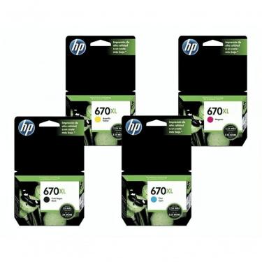 Imagem de Cartucho De Tinta Hp 670xl Kit Cz117ab Kit Deskjet 4615 4625 5525