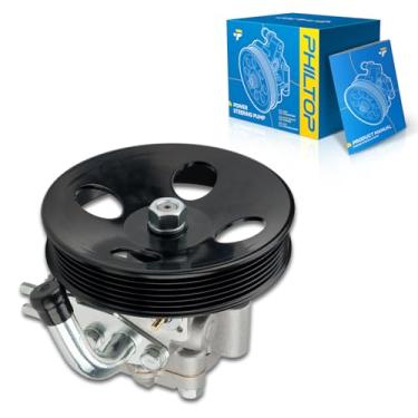 Imagem de PHILTOP Bomba de direção hidráulica 215449 com polia, adequada para 2005-2010 Sportage 2.7L, 2005-2009 Tucson 2.7L, substitui OE 215449, 2154498, 3195, 3620, 571002E100, 6109PX