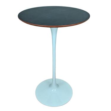 Imagem de Mesa Saarinen Bistrô Fórmica Preta 70cm - Base Branca