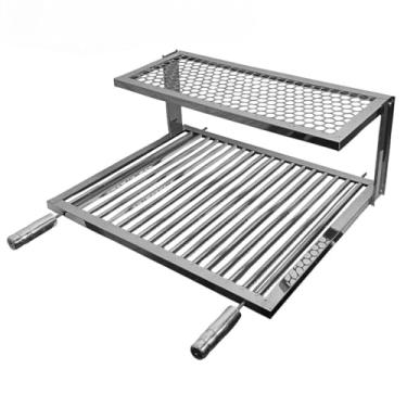 Imagem de Grelha para churrasco reforçada com aço inoxidável de dupla camada (50x50)