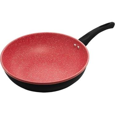 Imagem de Frigideira Wok de Indução em Alumínio com Revestimento Cerâmico Granilite Vermelha 28cm