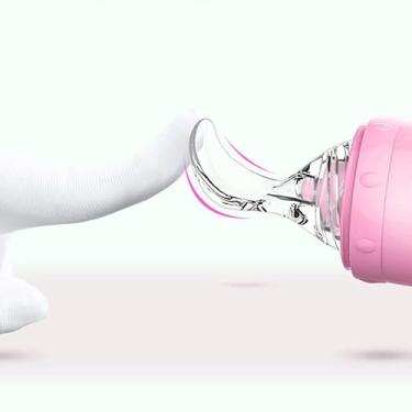 Imagem de Sanpyl Colher Segura da Garrafa de Alimentação do Distribuidor do Alimento bebê para a Alimentação Quantitativa Fácil Apropriada para o Material Silicone Bebês (Róseo)