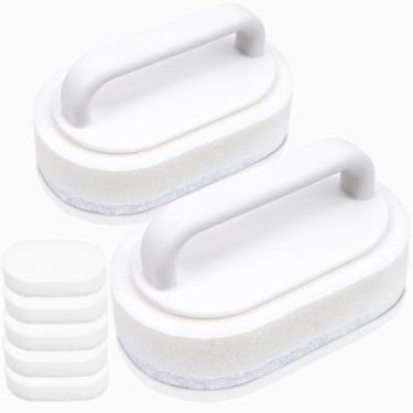 Imagem de TidyMister Almofada de limpeza portátil espessa para banheiras de hidromassagem, spas, jacuzzis e piscinas, almofadas de limpeza substituíveis sem arranhões para limpeza de azulejos, pacote com 5