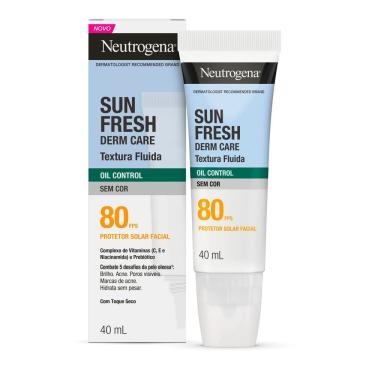 Imagem de Protetor Solar Facial Neutrogena Sun Fresh Derm Care FPS 80 Oil Control Sem Cor 40ml