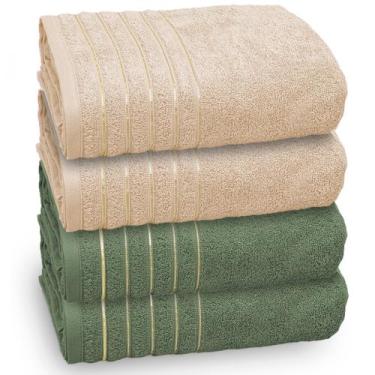 Imagem de Kit 4 Toalha de Banho Golden, 100% Algodão Premium, 78x150cm, Banhão, 