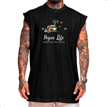 Imagem de Regata Over Machao Pogue Life Verão 100% Algodão Premium - AL7, Preto,