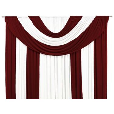 Imagem de Cortina Suprema Malha Com Bandô 2 Cores 2,00x 1,70m Decoração Para Cas