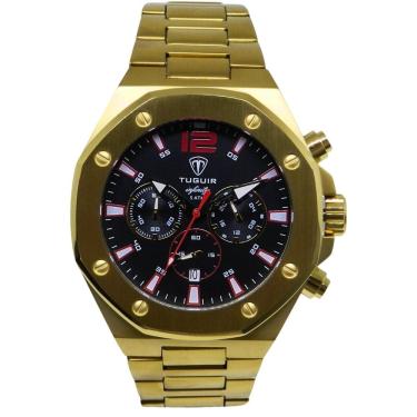 Imagem de Relógio Cronógrafo Masculino de Aço Tuguir Analógico Infinity GCS-1271 Dourado e Preto