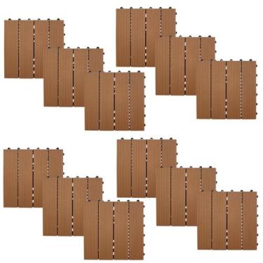 Imagem de 12 Deck Plástico Jatobá 30x30 Box Banheiro Piscina Jardim - Tudo Jardi