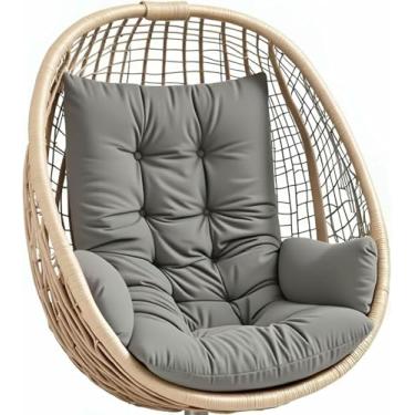Imagem de Almofada para cadeira suspensa tipo ovo, para uso interno e externo, ideal para cestos suspensos e redes de balanço, com apoio de braço (OnlyCushion)