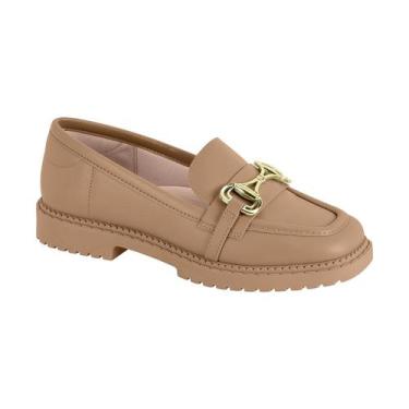 Imagem de Sapato Mocassim Feminino Moleca Loafer Fivela Clássico, Nude, 37